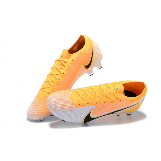 Best Quality Nike Mercurial Vapor 13 Elite FG Yellow Orange Black White Low-top For Men Soccer Cleats Shop Now Nike Mercurial Vapor 13 Elite FG Yellow Orange Black White Low-top For Men Soccer Cleats Online Shop