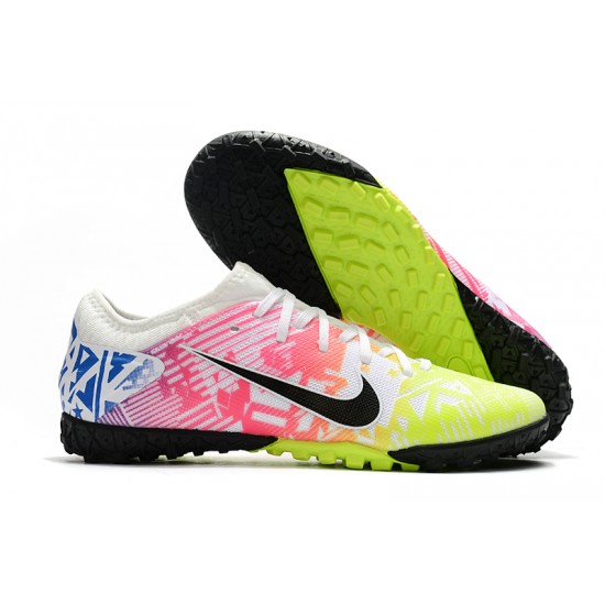 Nike Mercurial Vapor 13 Pro TF Low-Top Pink Yellow Blue Men Soccer Cleats