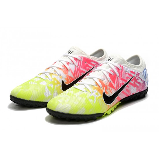 Nike Mercurial Vapor 13 Pro TF Low-Top Pink Yellow Blue Men Soccer Cleats