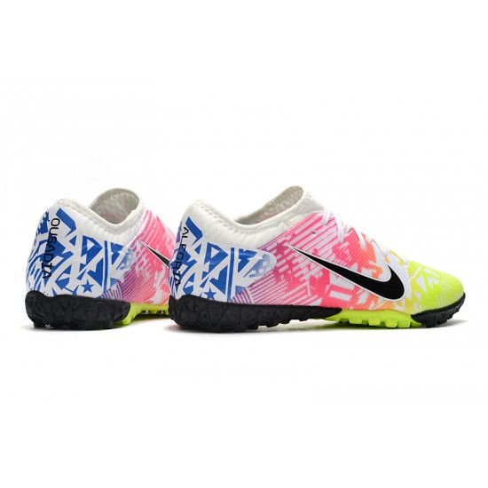 Nike Mercurial Vapor 13 Pro TF Low-Top Pink Yellow Blue Men Soccer Cleats 