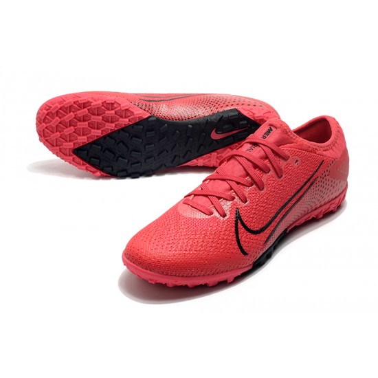Nike Mercurial Vapor 13 Pro TF Red Black Men Soccer Cleats 