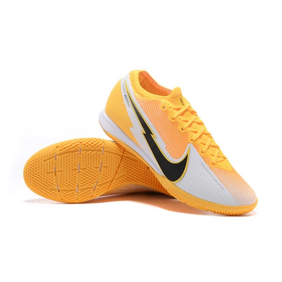 Nike Mercurial Vapor 7 Elite RB Mds IC Yellow White Black Low-top For Men Soccer Cleats