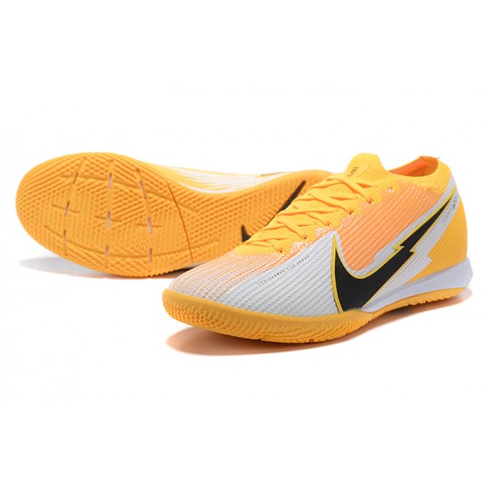 Nike Mercurial Vapor 7 Elite RB Mds IC Yellow White Black Low-top For Men Soccer Cleats