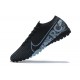 Nike Mercurial Vapor 7 Elite TF Black Gray Low-top For Men Soccer Cleats 