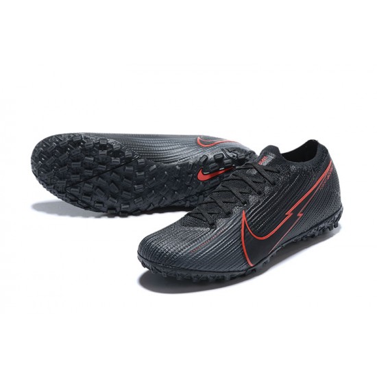 Nike Mercurial Vapor 7 Elite TF Black Red Low-top For Men Soccer Cleats 