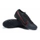 Nike Mercurial Vapor 7 Elite TF Black Red Low-top For Men Soccer Cleats 