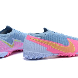 Nike Mercurial Vapor 7 Elite TF Blue Pink Low-top For Men Soccer Cleats 