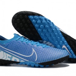 Nike Mercurial Vapor 7 Elite TF Blue White Black Low-top For Men Soccer Cleats 