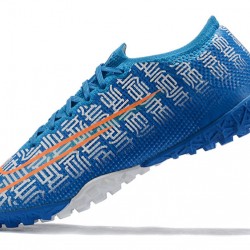 Nike Mercurial Vapor 7 Elite TF Blue White Orange Low-top For Men Soccer Cleats 