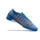 Nike Mercurial Vapor 7 Elite TF Blue White Orange Low-top For Men Soccer Cleats 