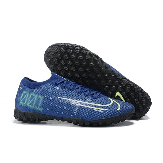 Nike Mercurial Vapor 7 Elite TF Blue Yellow Black Low-top For Men Soccer Cleats 