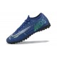 Nike Mercurial Vapor 7 Elite TF Blue Yellow Black Low-top For Men Soccer Cleats