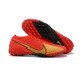 Nike Mercurial Vapor 7 Elite TF LightRed Gold Black Low-top For Men Soccer Cleats 