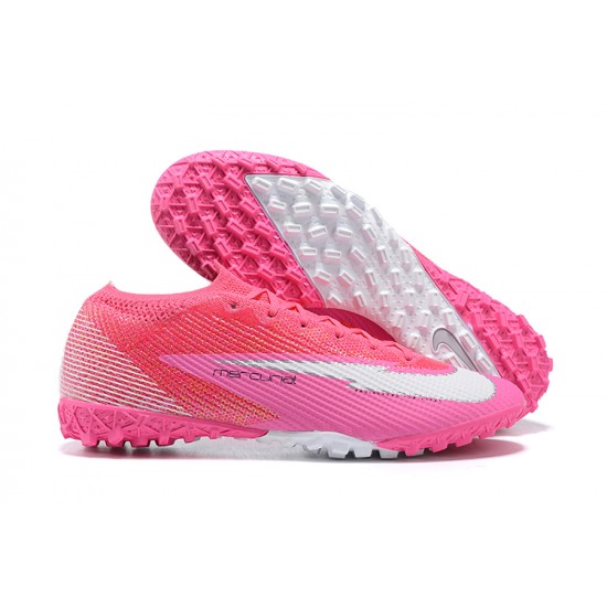Nike Mercurial Vapor 7 Elite TF Pink White Low-top For Men Soccer Cleats 