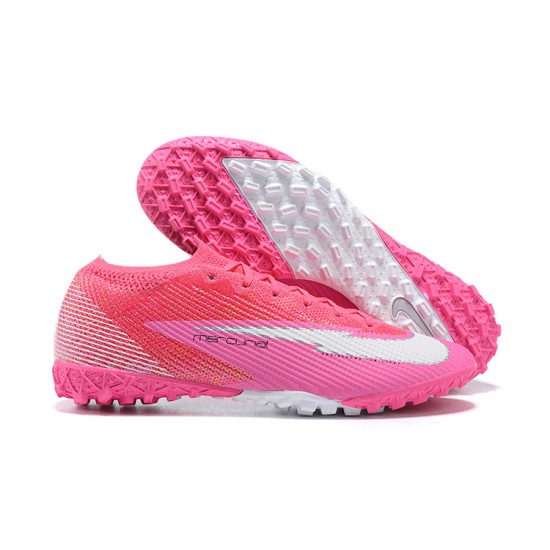 Nike Mercurial Vapor 7 Elite TF Pink White Low-top For Men Soccer Cleats