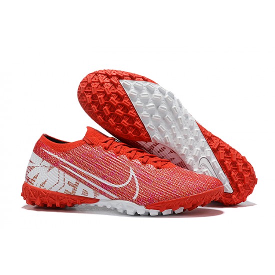 Nike Mercurial Vapor 7 Elite TF Red White Low-top For Men Soccer Cleats