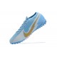 Nike Mercurial Vapor 7 Elite TF White Blue Gold Low-top For Men Soccer Cleats