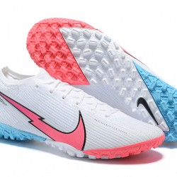 Nike Mercurial Vapor 7 Elite TF White Blue Pink Black Low-top For Men Soccer Cleats 