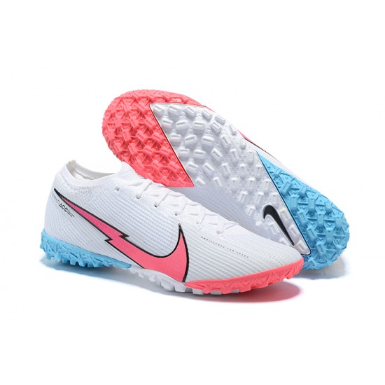 Nike Mercurial Vapor 7 Elite TF White Blue Pink Black Low-top For Men Soccer Cleats