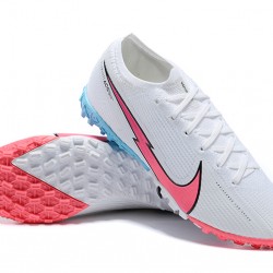 Nike Mercurial Vapor 7 Elite TF White Blue Pink Black Low-top For Men Soccer Cleats 