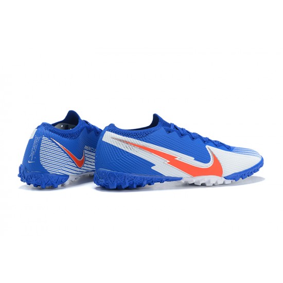 Nike Mercurial Vapor 7 Elite TF White Orange Blue Low-top For Men Soccer Cleats