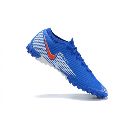 Nike Mercurial Vapor 7 Elite TF White Orange Blue Low-top For Men Soccer Cleats