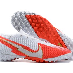 Nike Mercurial Vapor 7 Elite TF White Orange Low-top For Men Soccer Cleats 