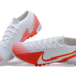 Nike Mercurial Vapor 7 Elite TF White Orange Low-top For Men Soccer Cleats 