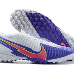 Nike Mercurial Vapor 7 Elite TF White Purple Low-top For Men Soccer Cleats 