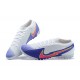 Nike Mercurial Vapor 7 Elite TF White Purple Low-top For Men Soccer Cleats