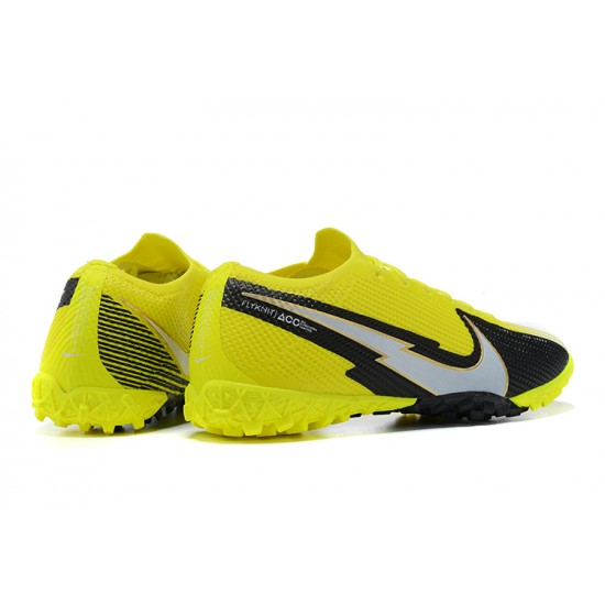 Nike Mercurial Vapor 7 Elite TF White Yellow Black Low-top For Men Soccer Cleats