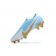 Nike Mercurial Vapor VII 13 Elite FG Blue Gold White Low-top For Men Soccer Cleats