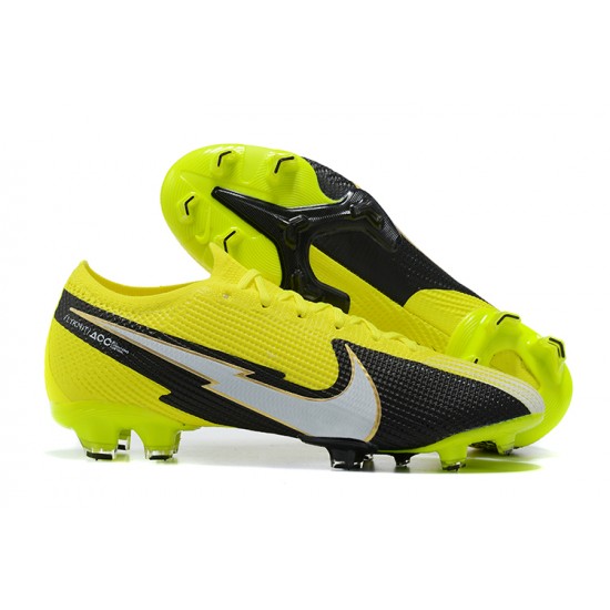 Nike Mercurial Vapor VII 13 Elite FG LightYellow Black Low-top For Men Soccer Cleats