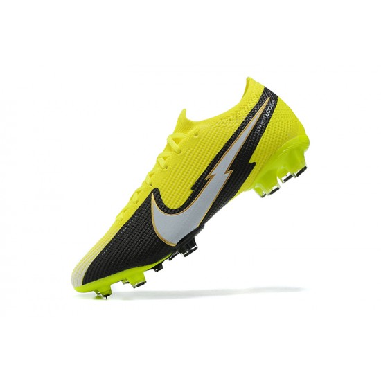 Nike Mercurial Vapor VII 13 Elite FG LightYellow Black Low-top For Men Soccer Cleats