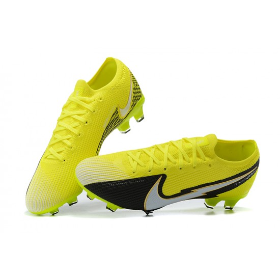 Nike Mercurial Vapor VII 13 Elite FG LightYellow Black Low-top For Men Soccer Cleats