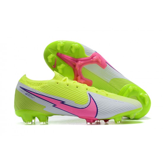 Nike Mercurial Vapor VII 13 Elite FG LightYellow Pink Black White Low-top For Men Soccer Cleats