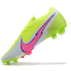 Nike Mercurial Vapor VII 13 Elite FG LightYellow Pink Black White Low-top For Men Soccer Cleats 