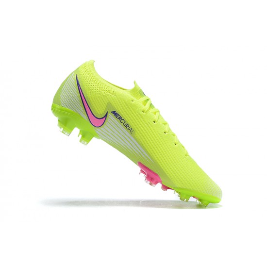 Nike Mercurial Vapor VII 13 Elite FG LightYellow Pink Black White Low-top For Men Soccer Cleats