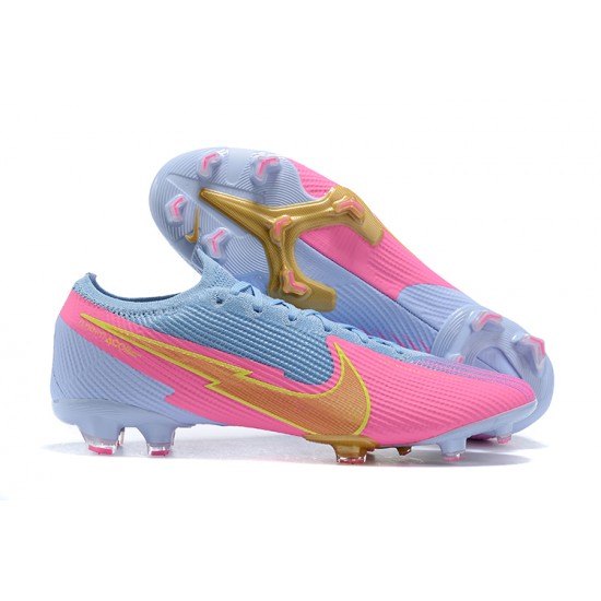 Nike Mercurial Vapor VII 13 Elite FG Pink Blue Low-top For Men Soccer Cleats