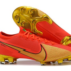 Nike Mercurial Vapor VII 13 Elite FG Red Gold Low-top For Men Soccer Cleats 