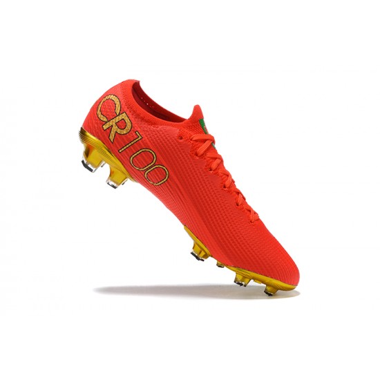 Nike Mercurial Vapor VII 13 Elite FG Red Gold Low-top For Men Soccer Cleats