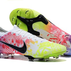 Nike Mercurial Vapor XII 13 Elite FG Yellow Green Blue Pink Low-top For Men Soccer Cleats 