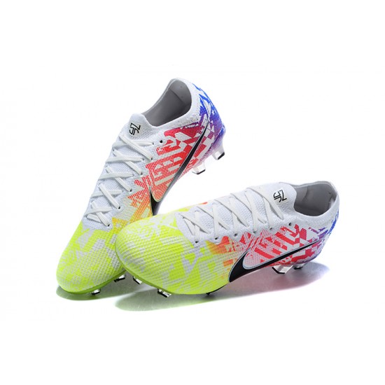 Nike Mercurial Vapor XII 13 Elite FG Yellow Green Blue Pink Low-top For Men Soccer Cleats