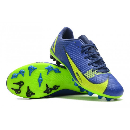 Nike Mercurial Vapor XIV Academy AG Low-top Blue Yellow Women And Men Soccer Cleats 