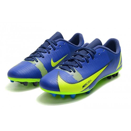 Nike Mercurial Vapor XIV Academy AG Low-top Blue Yellow Women And Men Soccer Cleats 