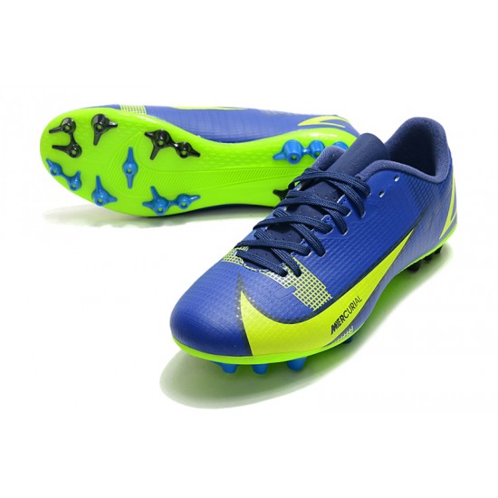 Nike Mercurial Vapor XIV Academy AG Low-top Blue Yellow Women And Men Soccer Cleats 