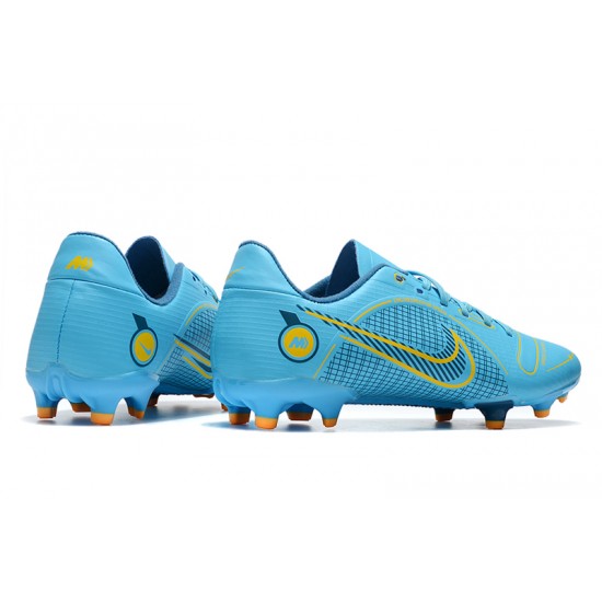 Nike Mercurial Vapor XIV Academy FG Low-top Blue Yellow Men Soccer Cleats 