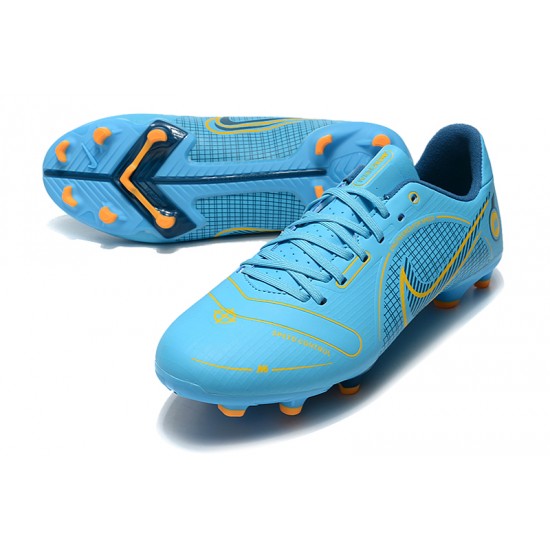 Nike Mercurial Vapor XIV Academy FG Low-top Blue Yellow Men Soccer Cleats 