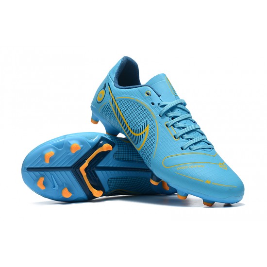 Nike Mercurial Vapor XIV Academy FG Low-top Blue Yellow Men Soccer Cleats 