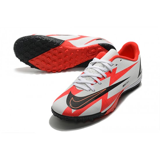 Nike Mercurial Vapor XIV Academy TF Low-top White Red Black Men Soccer Cleats 